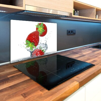 Chopping board Falling strawberries