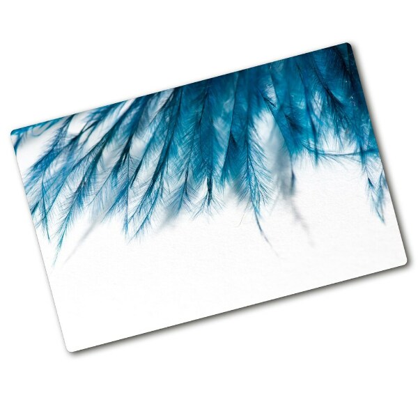 Cutting board Blue feathers