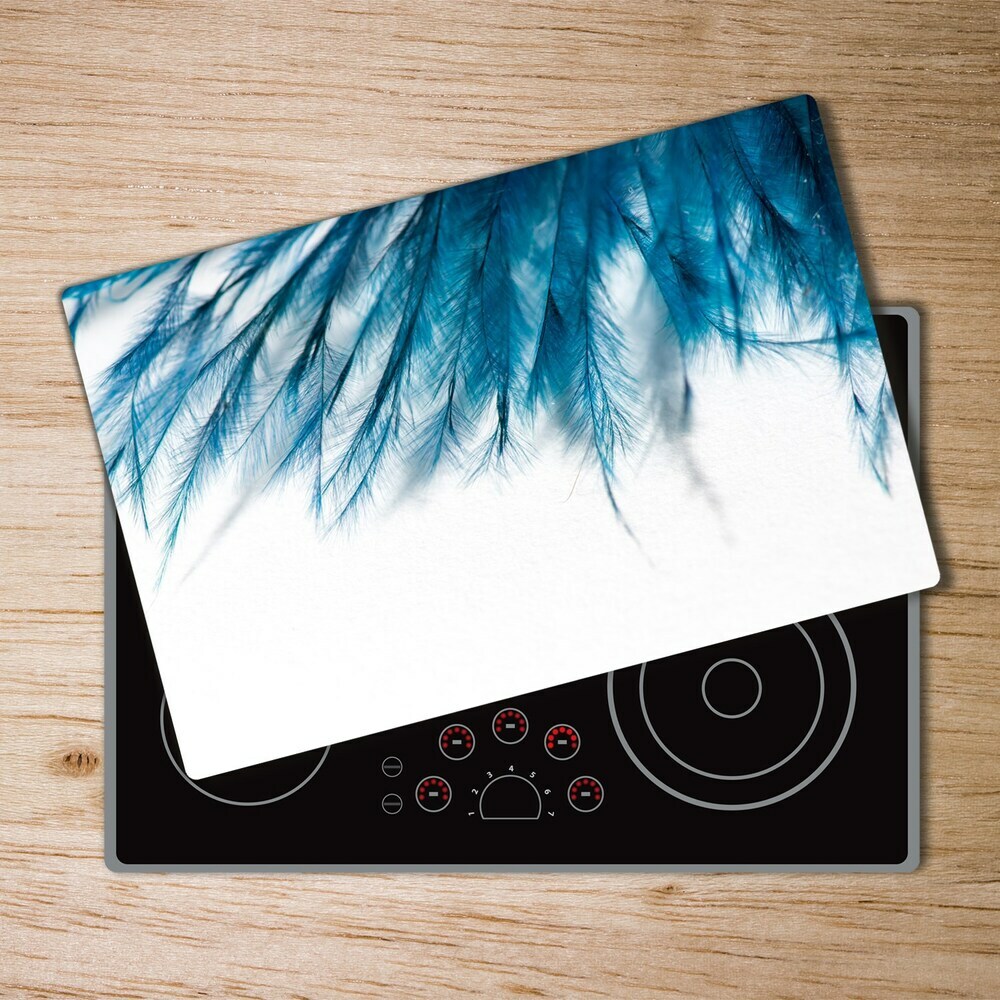 Cutting board Blue feathers