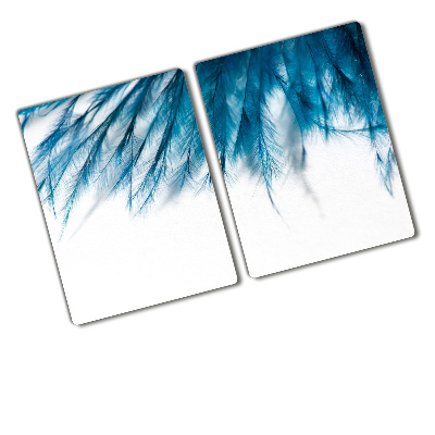 Cutting board Blue feathers