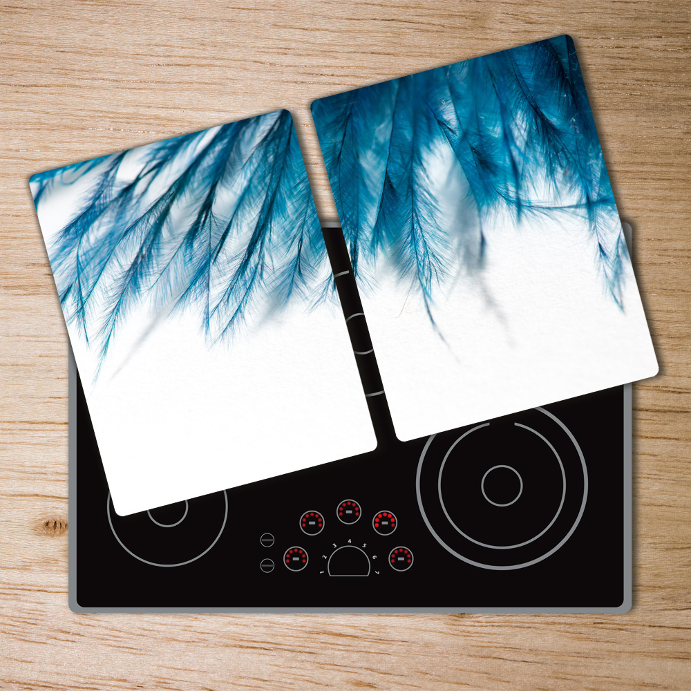 Cutting board Blue feathers