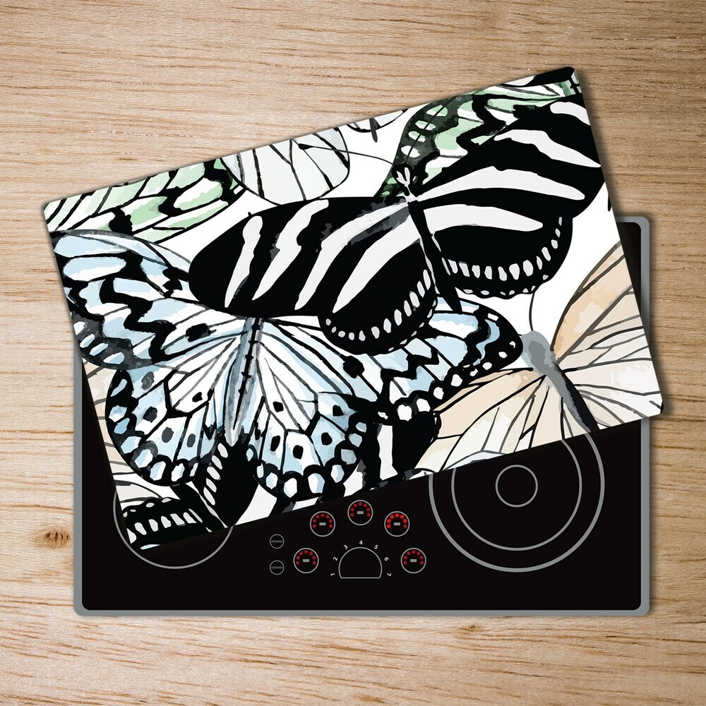 Chopping board glass Butterflies and