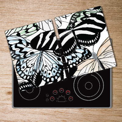 Chopping board glass Butterflies and