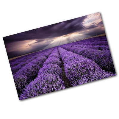 Chopping board glass Lavender field