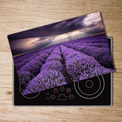 Chopping board glass Lavender field