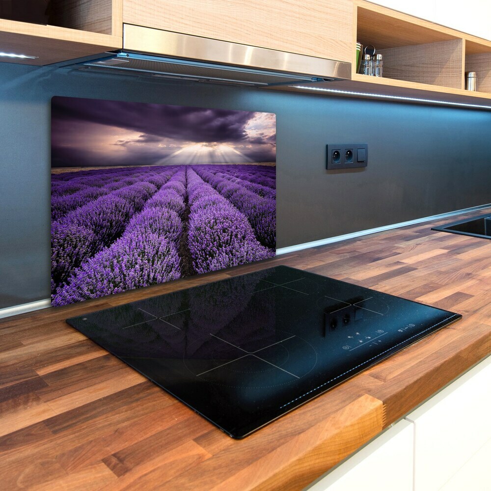 Chopping board glass Lavender field