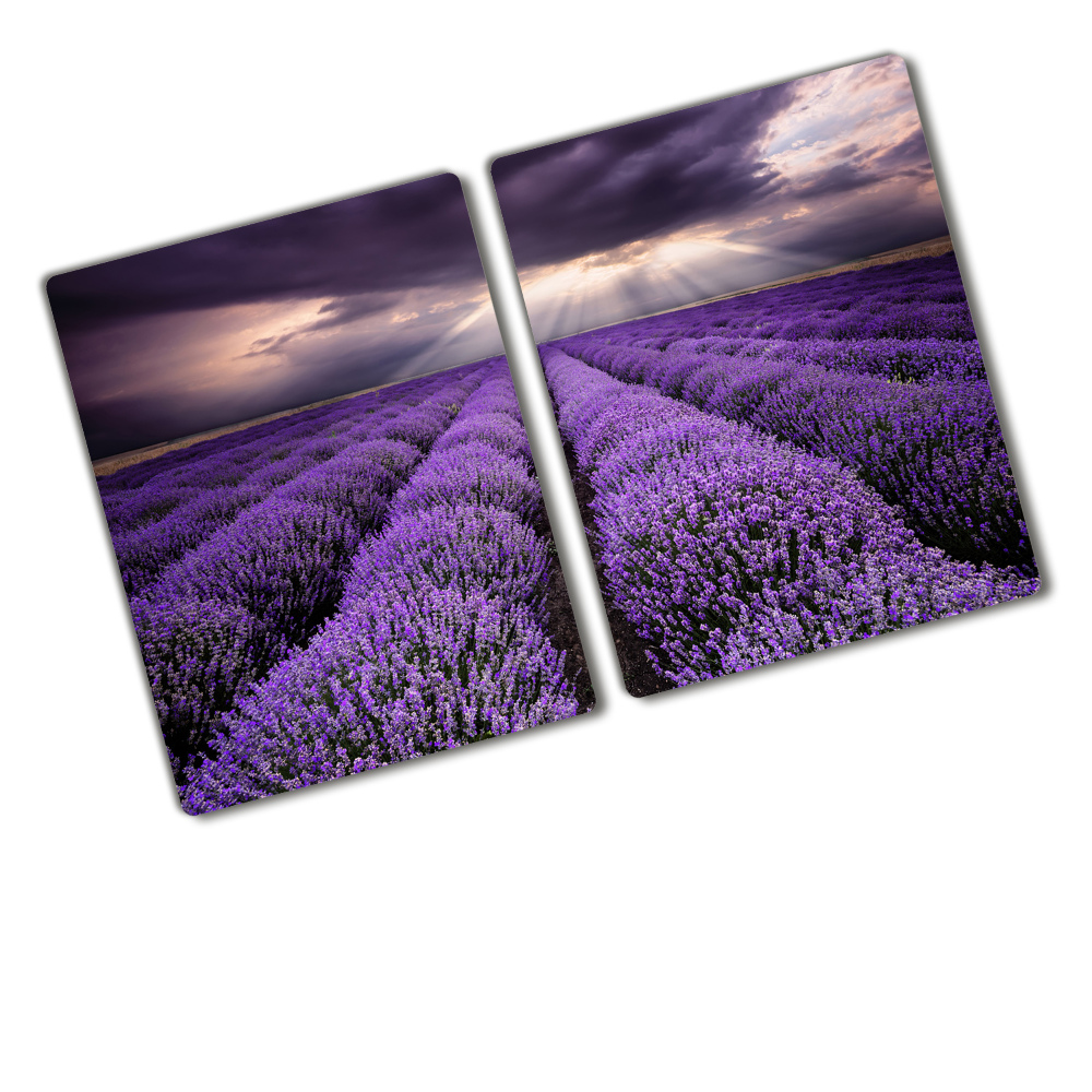 Chopping board glass Lavender field