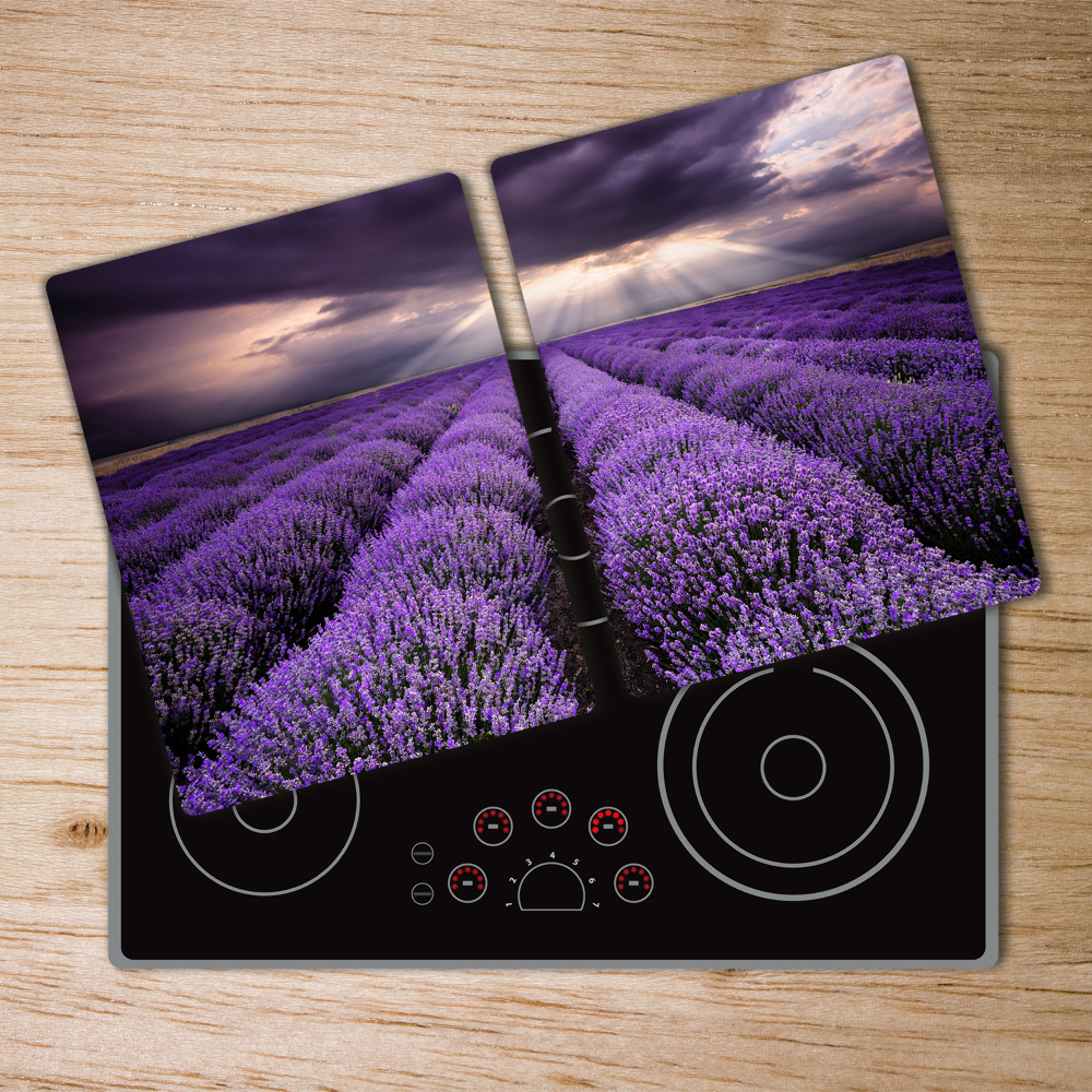 Chopping board glass Lavender field