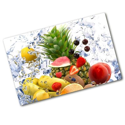 Chopping board glass Fruit and water