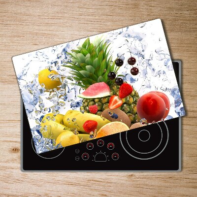 Chopping board glass Fruit and water