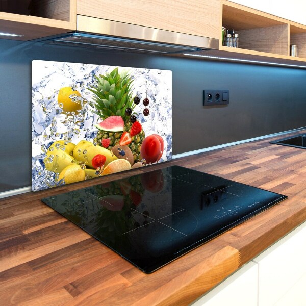 Chopping board glass Fruit and water