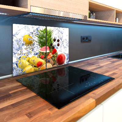 Chopping board glass Fruit and water