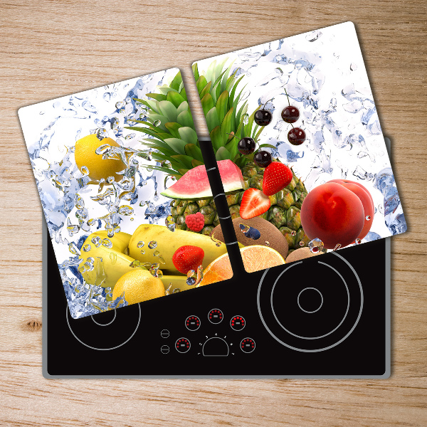 Chopping board glass Fruit and water