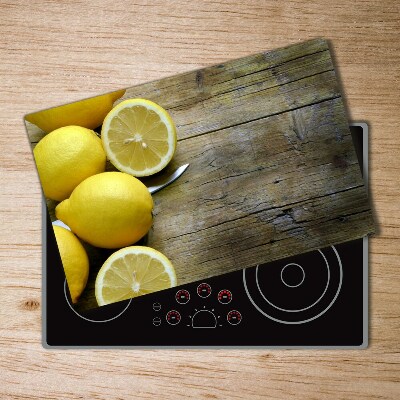 Chopping board Lemons on wood