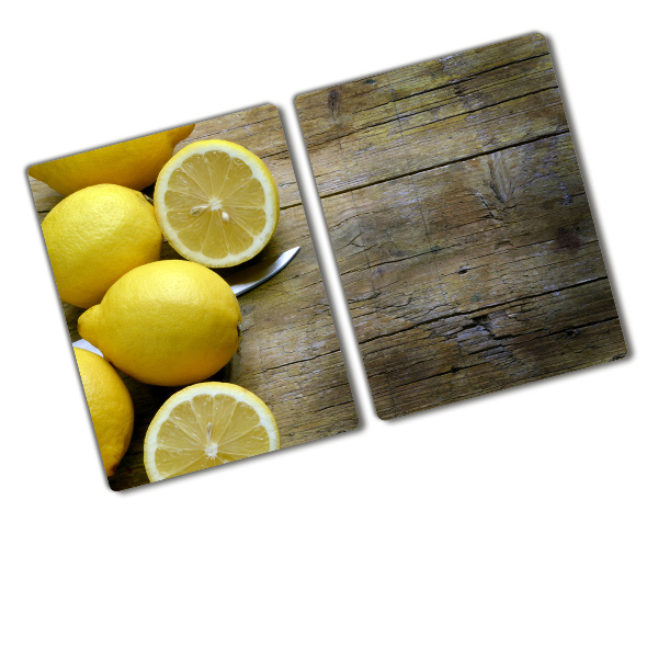 Chopping board Lemons on wood