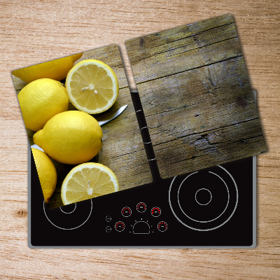 Chopping board Lemons on wood