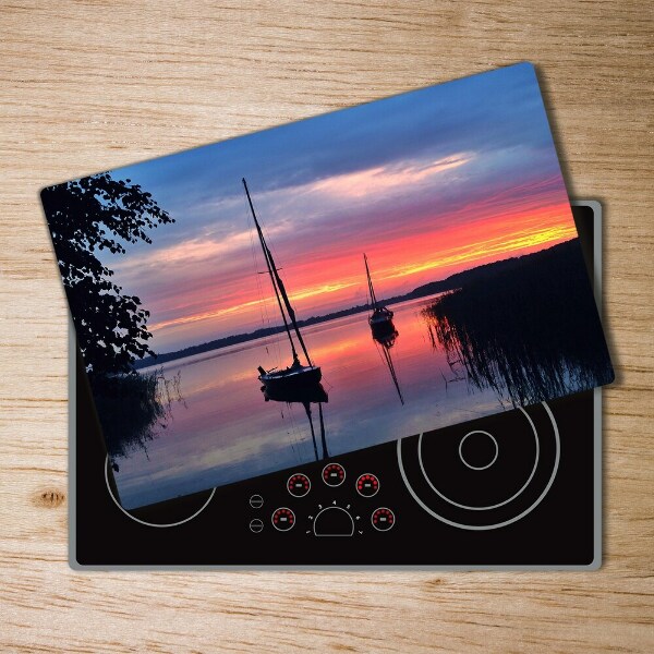 Chopping board glass Sailboats about the west