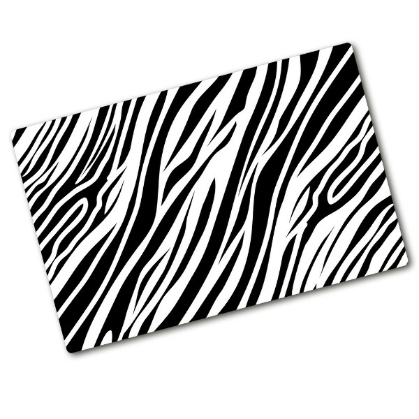 Chopping board glass Zebra background