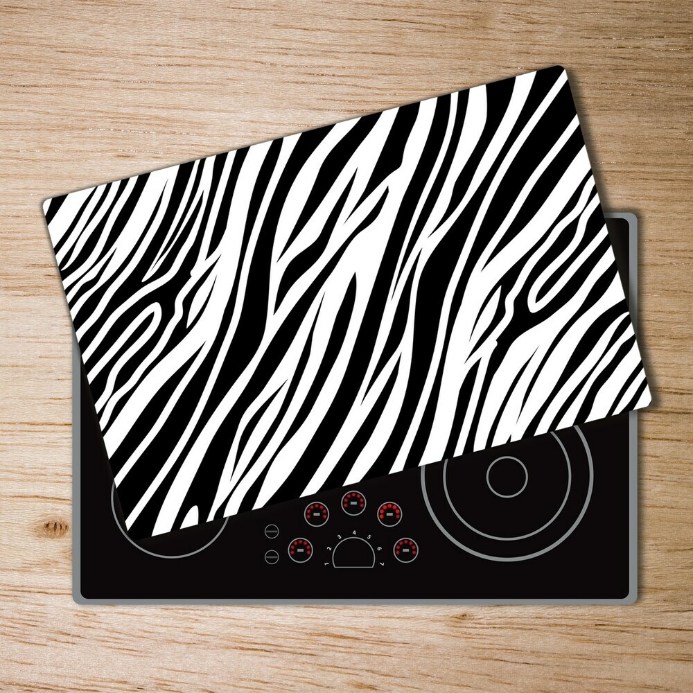 Chopping board glass Zebra background