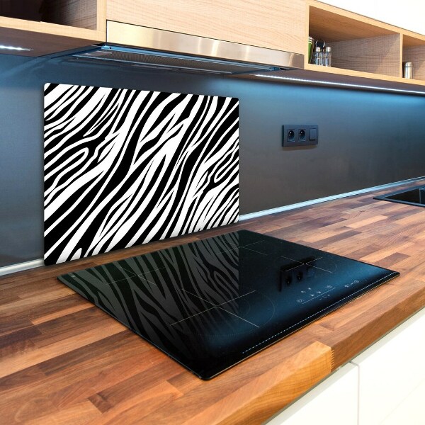 Chopping board glass Zebra background