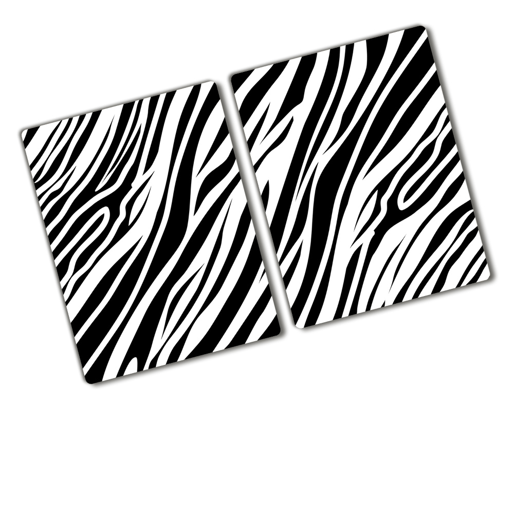 Chopping board glass Zebra background