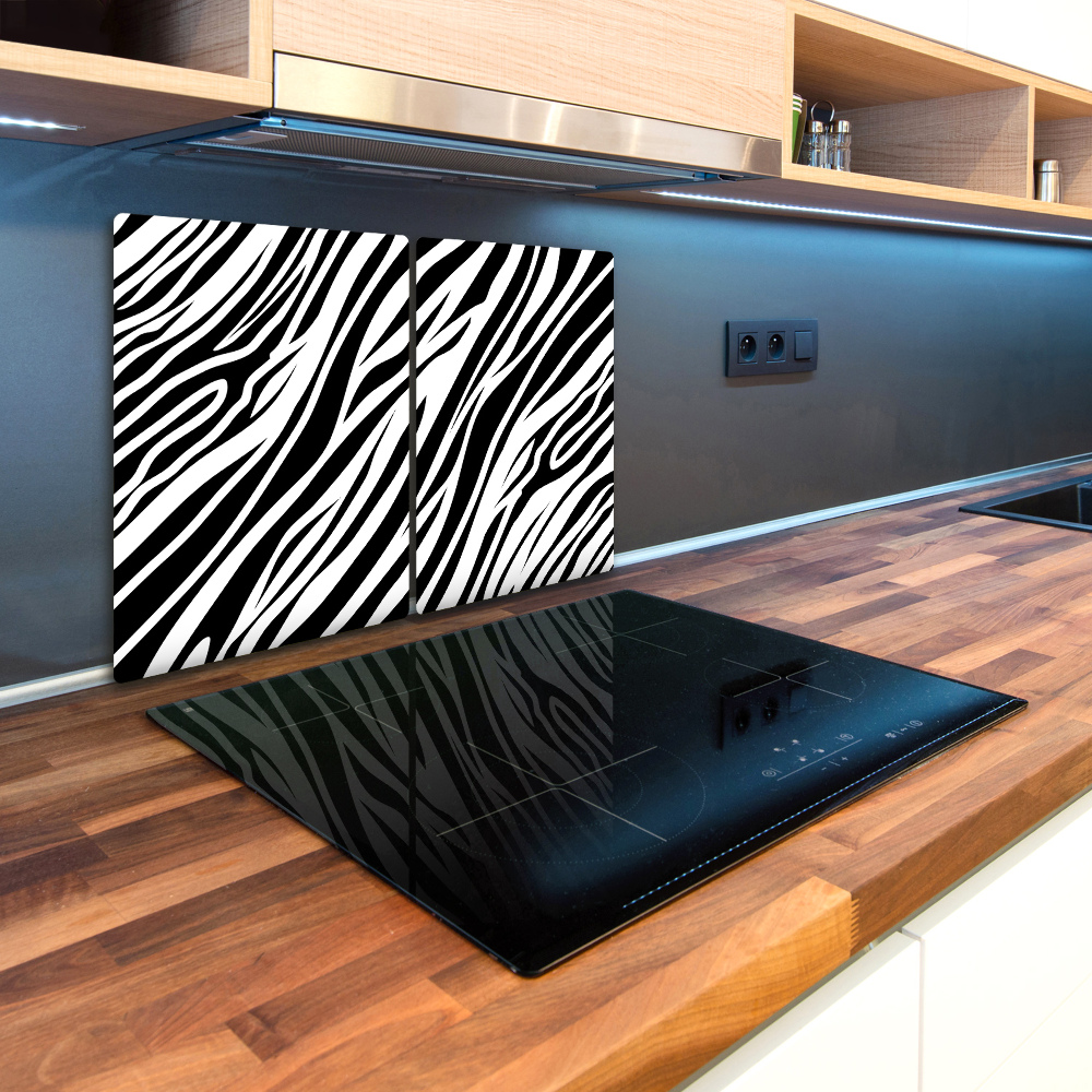 Chopping board glass Zebra background