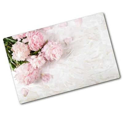 Glass chopping board Peonies