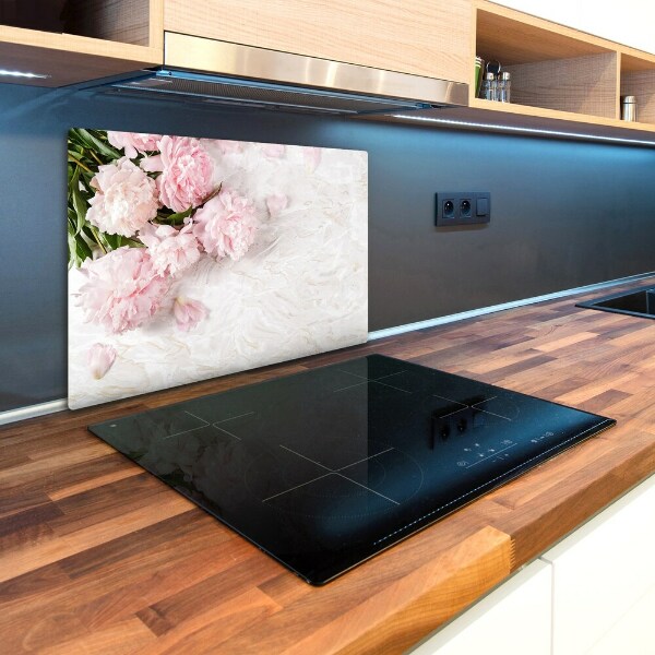 Glass chopping board Peonies