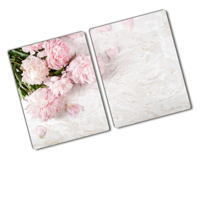 Glass chopping board Peonies