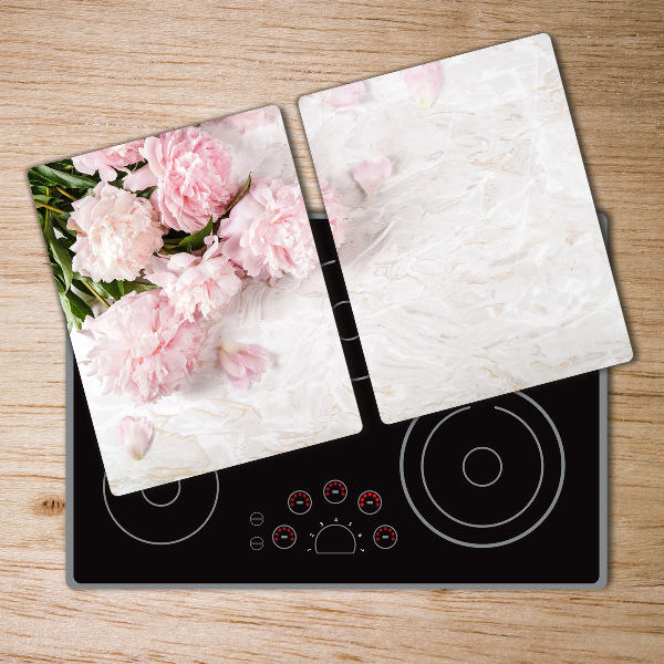 Glass chopping board Peonies