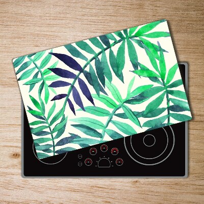 Chopping board glass Tropical leaves