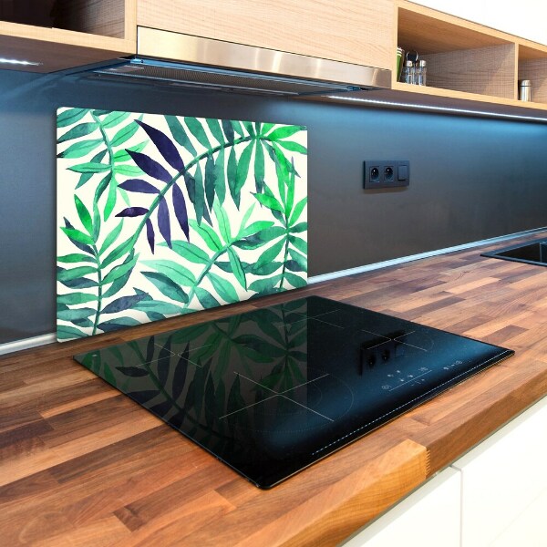 Chopping board glass Tropical leaves