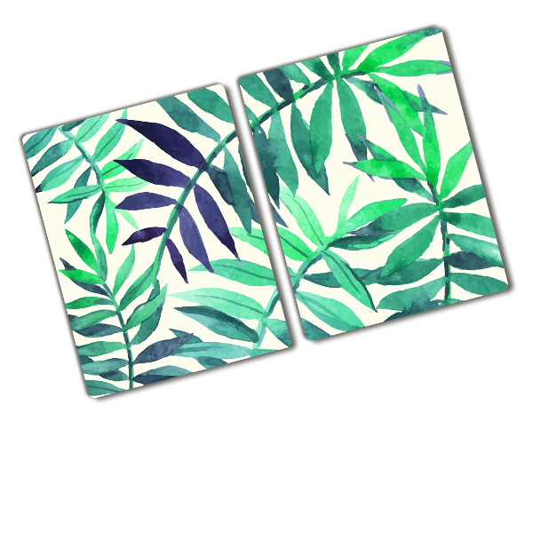 Chopping board glass Tropical leaves