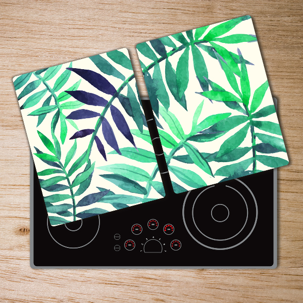 Chopping board glass Tropical leaves