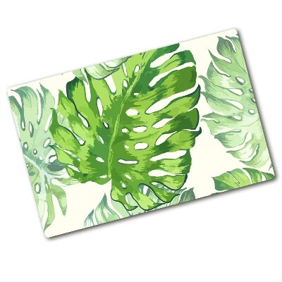 Chopping board glass Tropical leaves