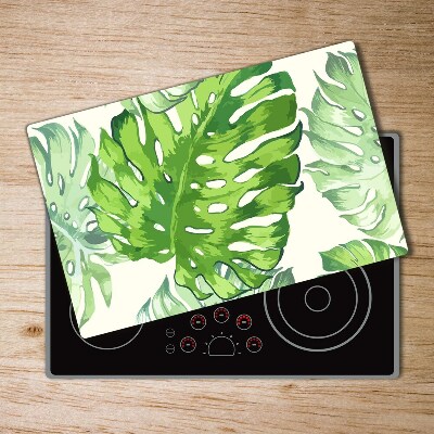 Chopping board glass Tropical leaves