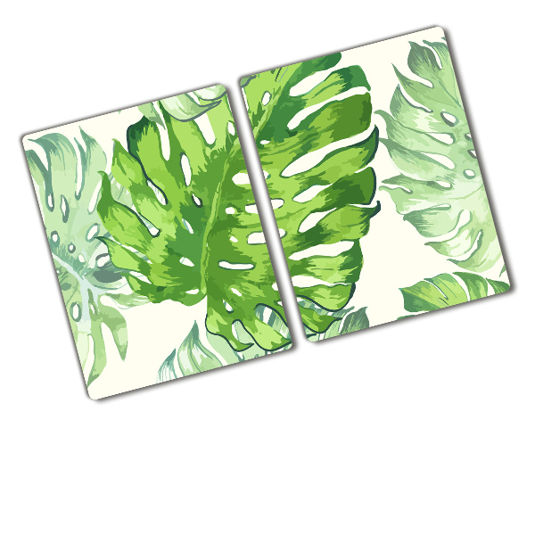 Chopping board glass Tropical leaves