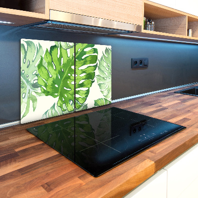 Chopping board glass Tropical leaves