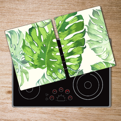 Chopping board glass Tropical leaves