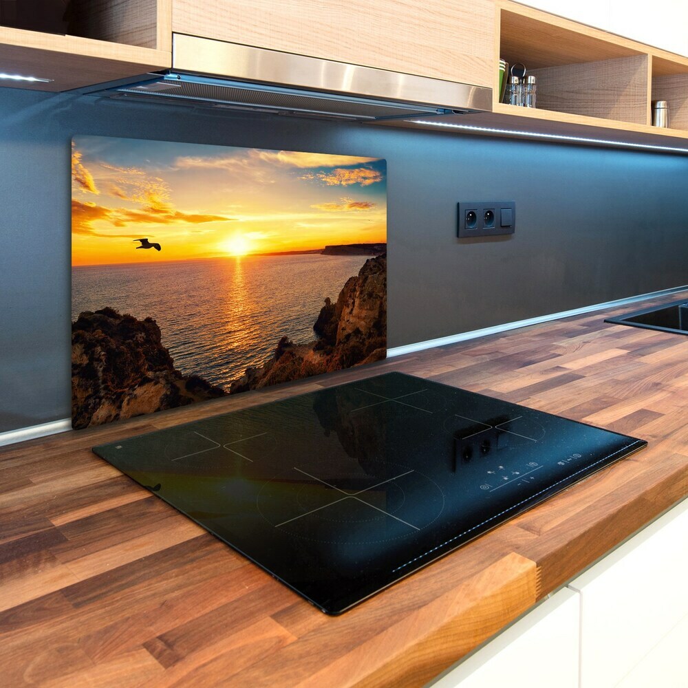 Chopping board glass Sunset sea