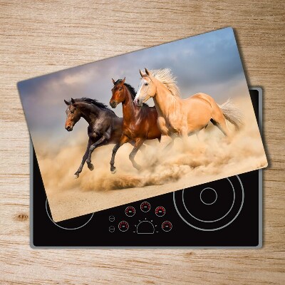 Glass chopping board Horses at gallop