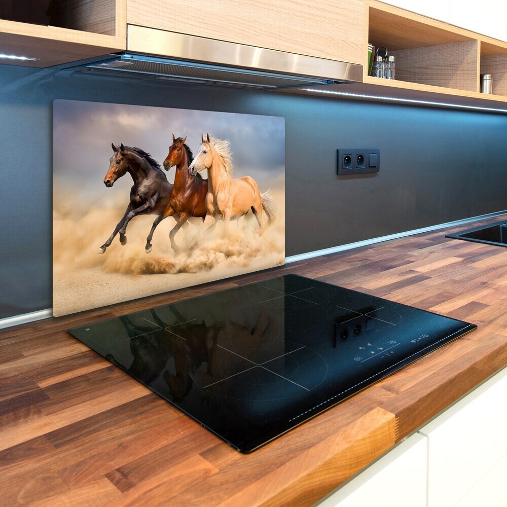 Glass chopping board Horses at gallop