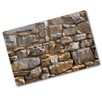 Chopping board glass Stone wall