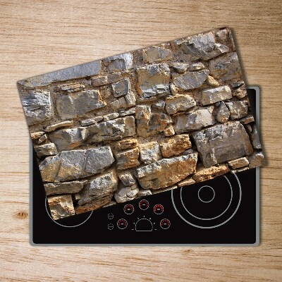 Chopping board glass Stone wall