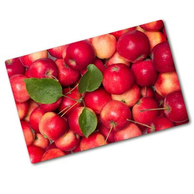 Chopping board glass Red apples