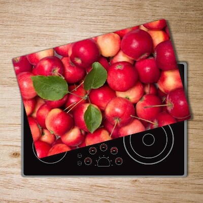 Chopping board glass Red apples