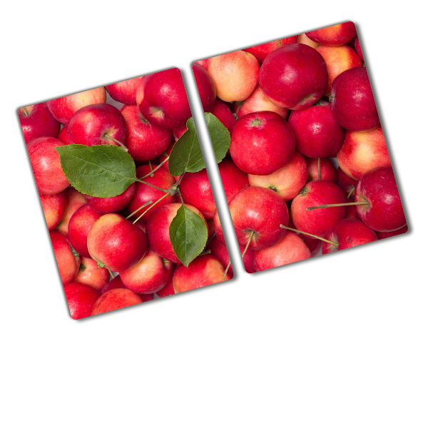 Chopping board glass Red apples