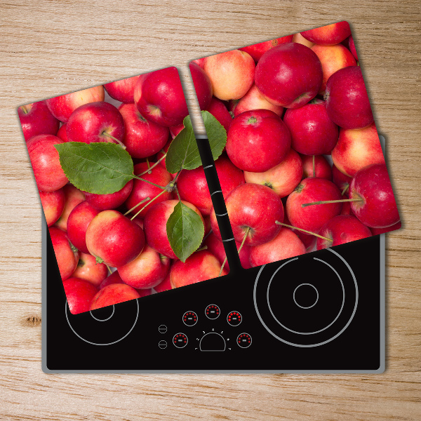 Chopping board glass Red apples