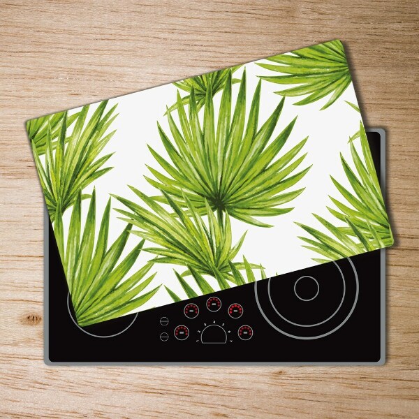 Chopping board glass Tropical leaves