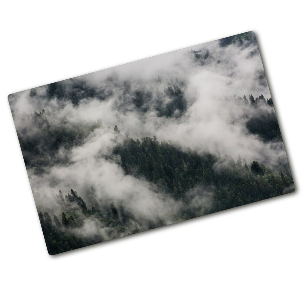 Chopping board Fog over the forest